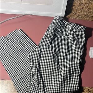 Black and White Checkered Women's Trousers